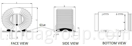 Alta estabilidade T25*15*15 Power Core Toroidal Modo Comum Filtro de bobina AC